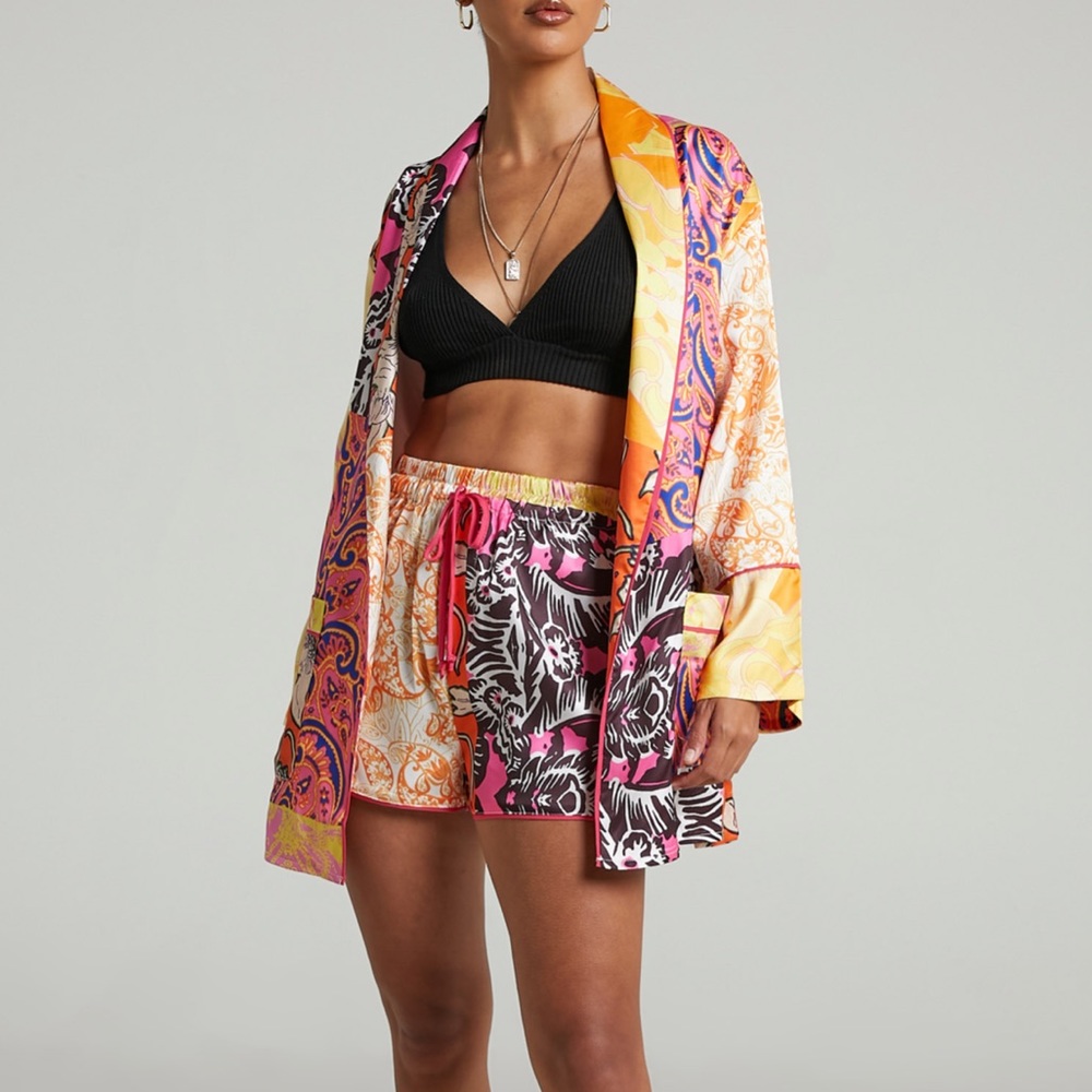 Printed 2 piece wrap set